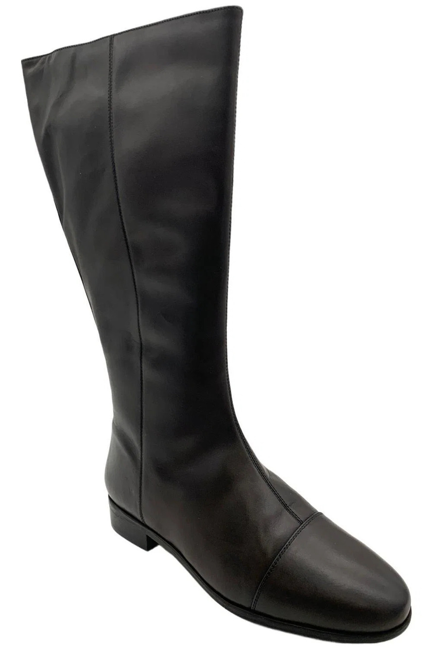 Trotters Women's Alexis Wide Calf Leather Boots Dark Brown - Narrow
